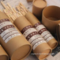 natural wooden color pencil in paper tube/ new products 2014 kids body hexagonal natural wooden color pencil set from china
